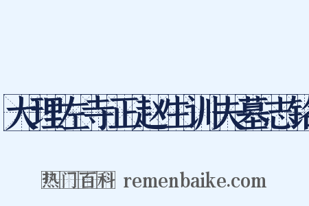 大理左寺正赵生训夫墓志铭是什么意思的图片